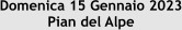 Domenica 15 Gennaio 2023 Pian del Alpe